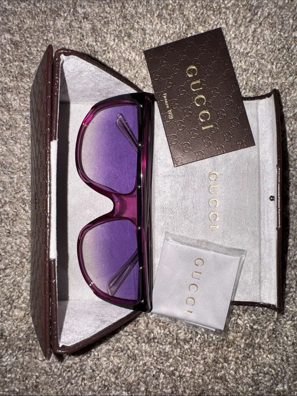 Gucci Purple Gradient Oversized Women's Sunglasses